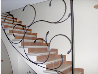Rampe, escalier, en, fer, forgé, ferronnerie, d’Art,